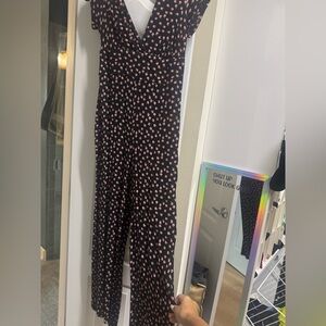 Free people Black Jumpsuit with Pink floral pattern